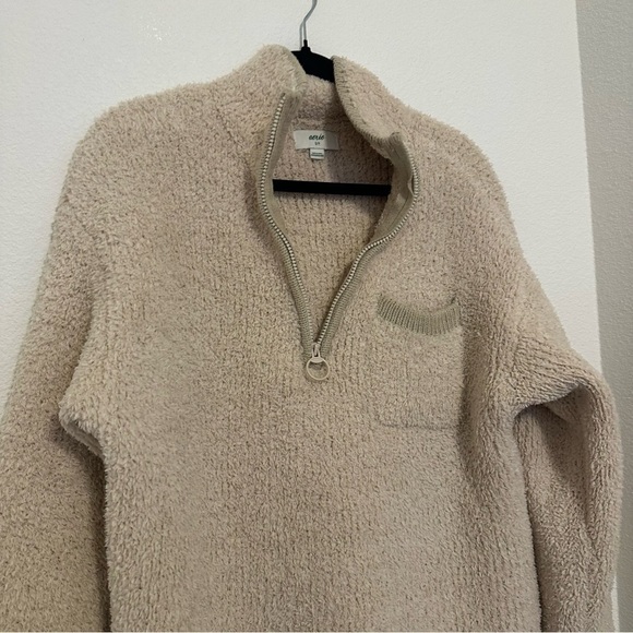 AERIE Sherpa Super Soft Pullover Sweater Quarter Zip Size Small Women's - Picture 3 of 10